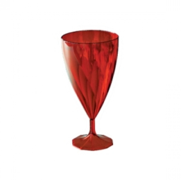 verre cristal à vin jetables design rouge x 6