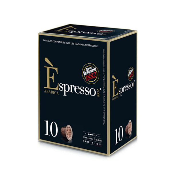capsules nespresso® compatibles espresso arabica caffè vergnano x 10