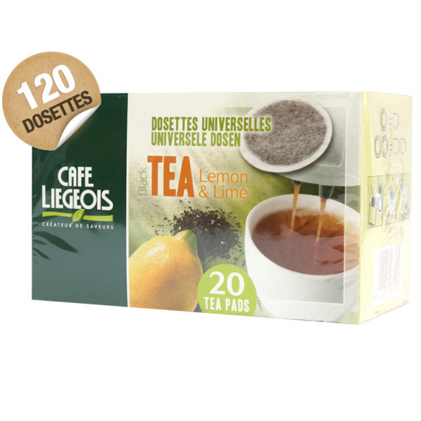 dosettes pour senseo® thé noir lemon & lime café liégeois x 120