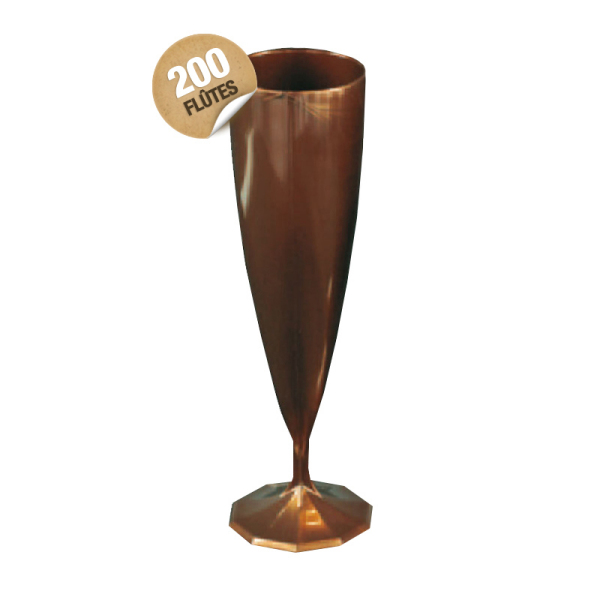 flûte à champagne monobloc de luxe design marron 13 cl x 200