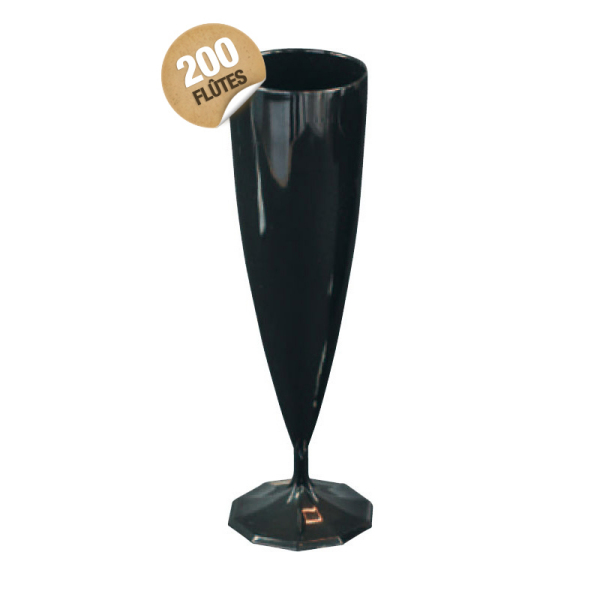 flûte à champagne monobloc de luxe design noir 13 cl x 200