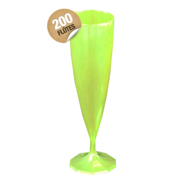 flûte à champagne monobloc de luxe design vert anis 13 cl x 200