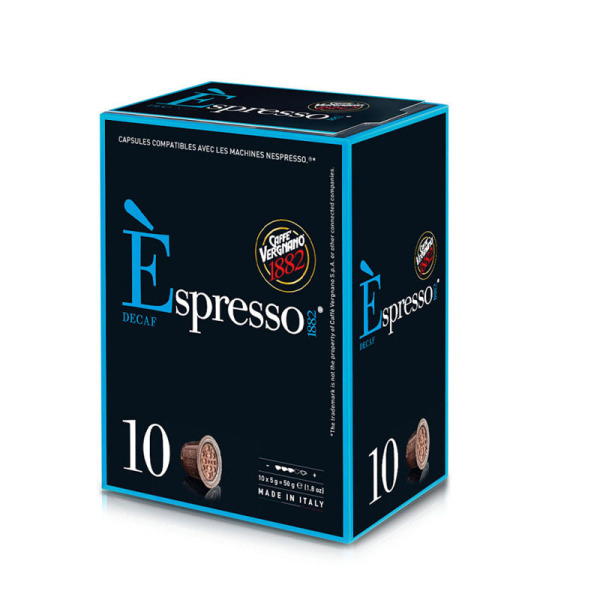 capsules nespresso® compatibles espresso deca  caffè vergnano x 10