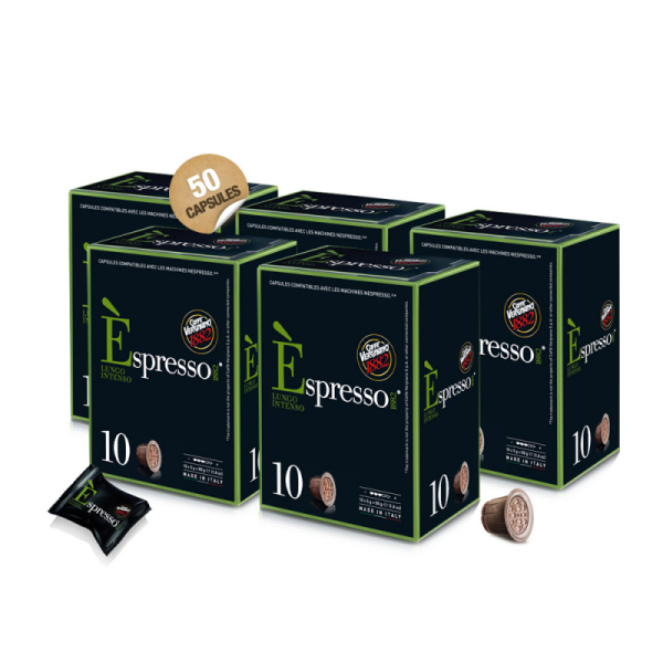 capsules nespresso® compatibles espresso lungo intenso caffè vergnano x 50