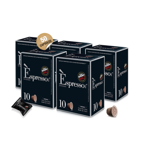 capsules espresso intenso nespresso® compatibles caffè vergnano x 50