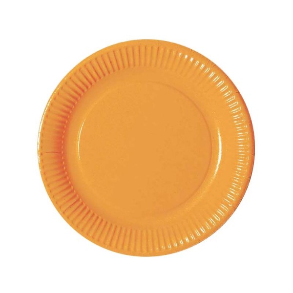 assiette en carton orange (23 cm) x 20