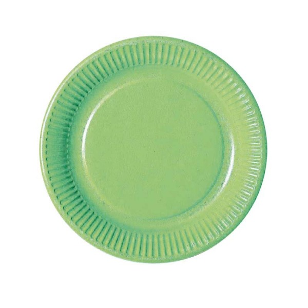 assiette en carton vert anis (23 cm) x 20