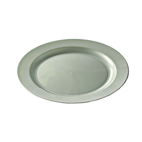 assiette ronde en plastique rigide argent (19 cm) x 12