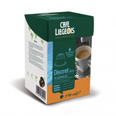 50x capsules compatible nespresso® discret décaféiné - café liegeois