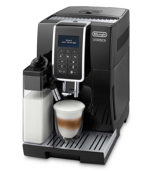 machine à café noire dinamica broyeur à grains de'longhi feb 3555.b
