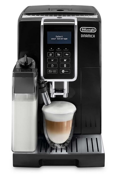 machine à café noire dinamica broyeur à grains de'longhi feb 3555.b