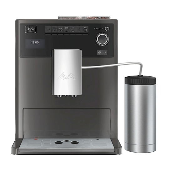 machine à café melitta caffeo ci anthracite avec pot à lait