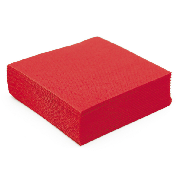serviette en papier micro gaufrée rouge (38 cm) x 50