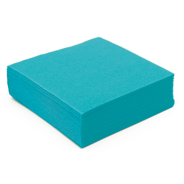 serviette papier micro gaufrée turquoise (38 cm) x 50