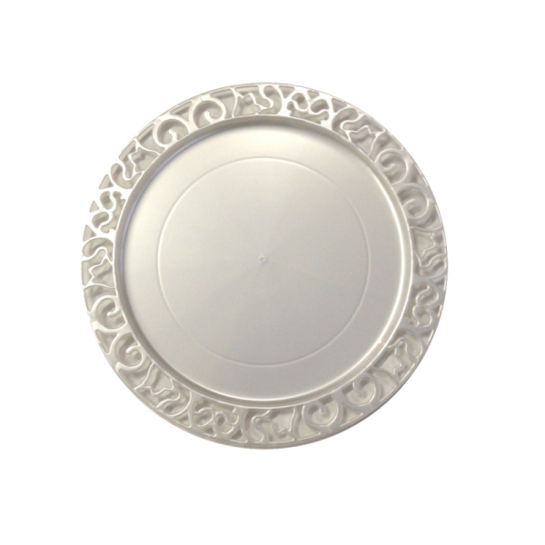 sous-assiette ronde blanc nacré (30 cm) x 4