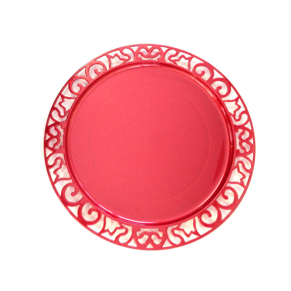 sous-assiette ronde rouge (30 cm) x 4