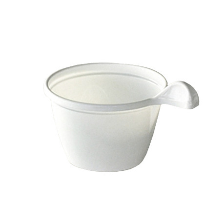 tasse à café en plastique blanc avec anse 10 cl x 50