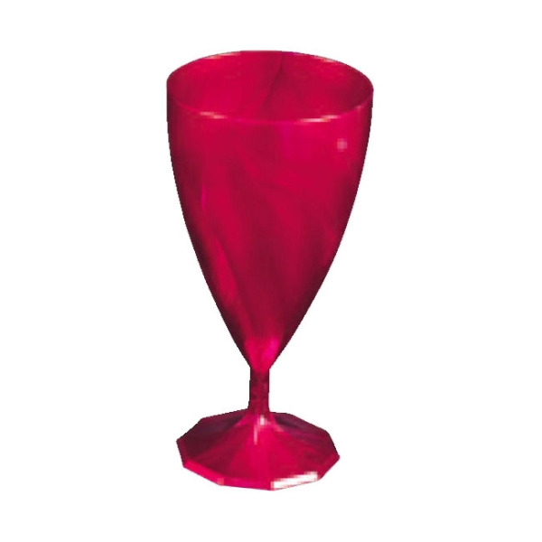 6 verres à vin design plastique rigide rose magenta 15 cl
