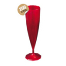 Flûte à champagne monobloc de luxe design rouge carmin 13 cl x 200