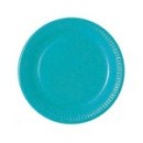 Assiette en carton turquoise (23 cm) x 20