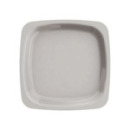 Assiette carrée en plastique rigide gris-taupe (18 cm) x 20