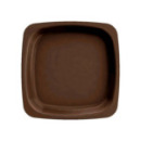 Assiette carrée en plastique rigide marron (18 cm) x 20