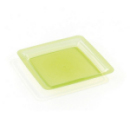 20 assiettes en plastique rigide carré vert anis 18 cm
