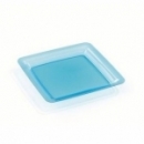 200 assiettes en plastique rigide carré turquoise 18 cm