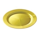 assiette ronde en plastique rigide or (24 cm) x 12