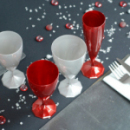 Flûte à champagne monobloc de luxe design rouge carmin 13 cl x 200