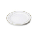 20 assiettes en plastique rigide blanc liseré or 19 cm