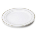 20 assiettes en plastique rigide blanc liseré or 26 cm