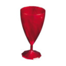 Verre à vin jetable design rouge carmin x 6