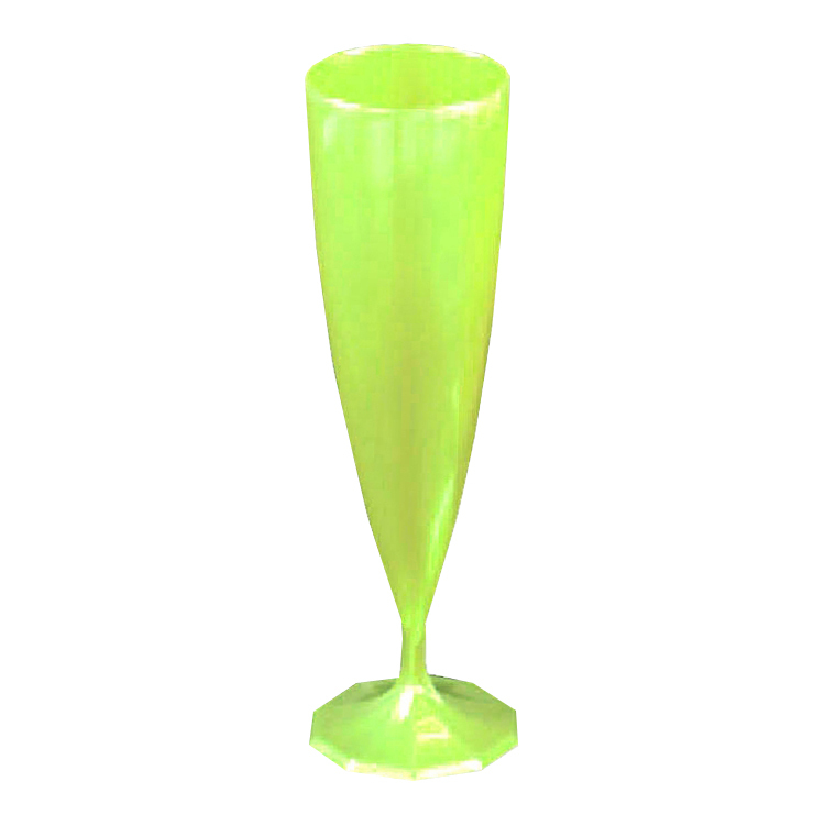 Flûte Champagne Plastique Vert 100ml (6 Unités)